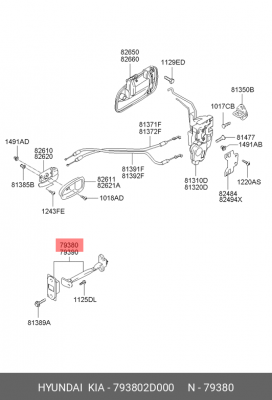 Ограничитель двери 793802D000 HYUNDAI KIA