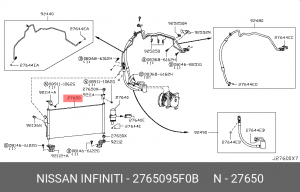 Nissan Almera Classic радиатор кондиционера 2765095F0B NISSAN INFINITI