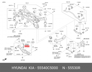 Kia Sorento Prime/Hyundai SantaFe 2018- Стойка стабилиатора задняя правая 55540C5000 HYUNDAI KIA