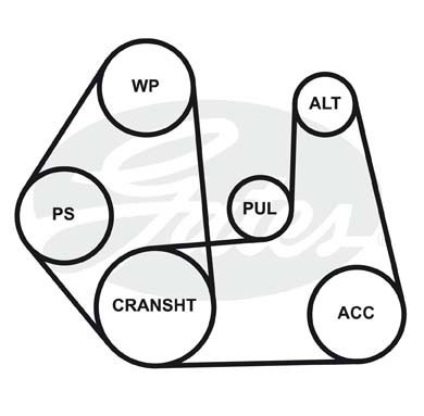 Mitsubishi Pajero Junior ремень приводной генератор+ГУР 4-PK-1123 GATES