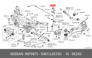 Nissan Qashqai, X-Trail 31, T31 RUS 09-  втулка заднего стабилизатора D=15 54613-JG15C NISSAN INFINITI