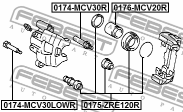 Toyota Camry 01-06 палец направляющий верхний 0174-MCV30R FEBEST