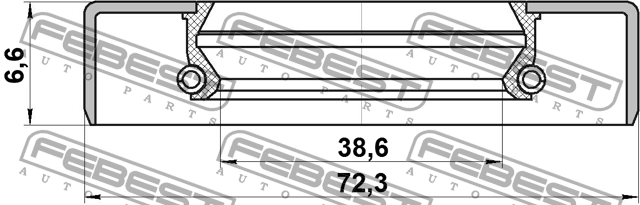 Nissan Navarra сальник ступицы заднего моста внутренний 95GDY-40720707X FEBEST