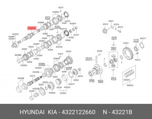 Hyundai Getz Вал первичный КПП 4322122660 HYUNDAI KIA