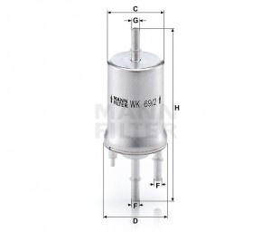 VAG Polo-Sedan, Golf 5,6, Fabia II, Octavia A5, Jetta 06- Фильтр топливный WK692 MANN FILTER
