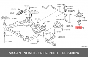 Nissan Teana J32 амортизатор передний правый (NISSAN) E4302JN01D NISSAN INFINITI