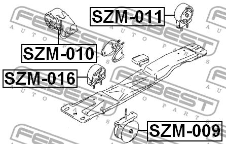 Suzuki Baleno опора ДВС задняя SZM011 FEBEST