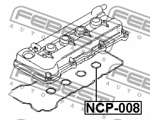 уплотнительное кольцо форсунки NCP-008 FEBEST