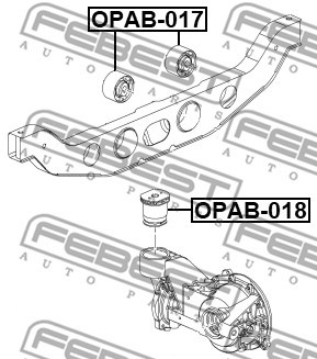 Opel Mokka Сайлентблок заднего дифференциала OPAB-018 FEBEST