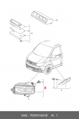 VAG Transporter T6 ПТФ левая 7E0 941 661 B VAG