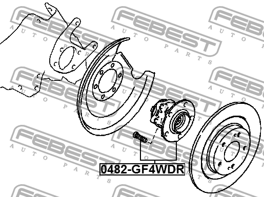 Mitsubishi Outalander 12- ступица задняя 0482-GF4WDR FEBEST