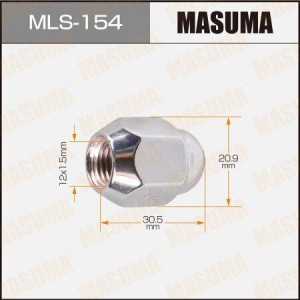 Mitsubishi, Toyota гайка колесная (закрытая) 12x1.5 / под ключ=21мм MLS-154 MASUMA