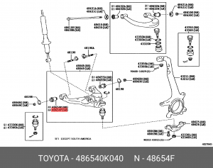 Toyota Hiluxe сайлентблок переднего нижнего рычага передний 48654-0K040 TOYOTA