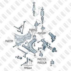 VAG Golf IV, Octavia 96-,  Fabia 06-, Polo SD, Rapid сайлентблок переднего рычаг FG0109 FIXAR