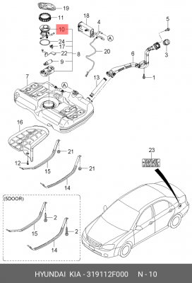 Kia Cerato 04-08 фильтр топливный 319112F000 HYUNDAI KIA