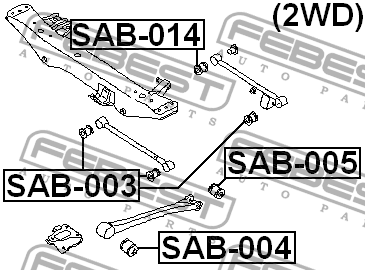 SUBARU IMPREZA G11 2000-2007 с/блок заднего поперечного рычага SAB-014 FEBEST