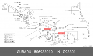 Subaru Прокладка системы охлаждения (кольцо) 806933010 SUBARU