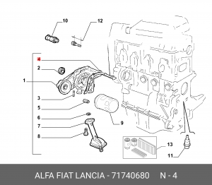 Fiat Albea/Doblo Прокладка маслянного насоса 71740680 FIAT