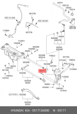 Резьбовой стержень подвески 5517126000 HYUNDAI KIA