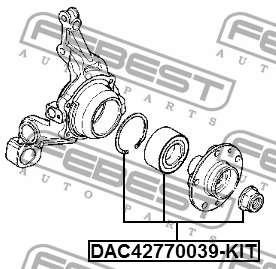 Подшипник ступичный задний DAC42770039-KIT FEBEST
