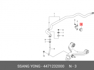 SS Actyon Sport New Втулка переднего стаб-ра 4471232000 SSANG YONG