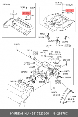 Втулка декоративной крышки ДВС 2817823600 HYUNDAI KIA