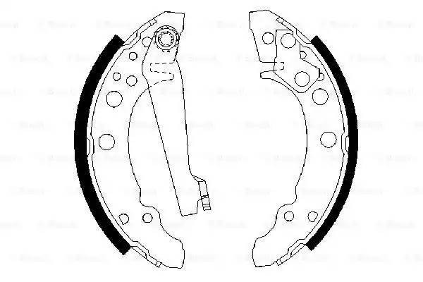 VAG Golf 2, 3, Jetta 2, Polo 95-09 Колодки задние барабан 180x30 0 986 487 002 BOSCH