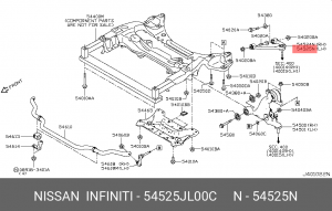INFINITI QX50 08- рычаг передней подвески верхний левый 54525-JL00C NISSAN INFINITI