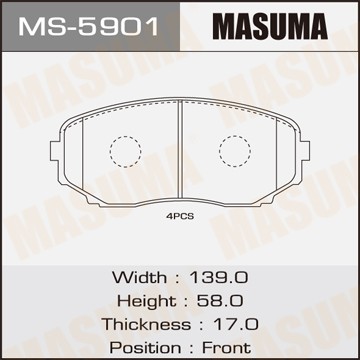 MAZDA CX-7, CX-9 10.07->, Pajero Sport 15- колодки передние MS5901 MASUMA