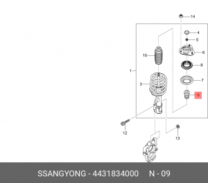 SS Actyon New отбойник переднего арматизатора 4431834000 SSANG YONG