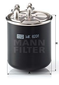 MERCEDES W169/W245/W203/W211/W164/W251/W221/Sprinter фильтр топливный  дизель WK 820/1 MANN FILTER