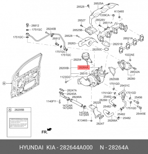 Hyundai шпилька турбины 282644A000 HYUNDAI KIA