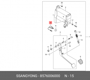 SS Kyron/Actyon 06-10 концевой выключатель педали сцепления 8576006000 SSANG YONG