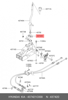 ЗАЩИТНЫЙ КОЖУХ РЫЧАГА КПП 437421C000 HYUNDAI KIA