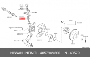 Nissan Primera P12 сальник поворотного кулака 40579-AV600 NISSAN INFINITI