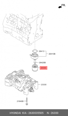 Hyundai/Kia 1.3-2.4 бенз фильтр масляный 2630035505 HYUNDAI KIA