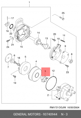 Daewoo Matiz бегунок трамблера Delphi 93740944 DAEWOO