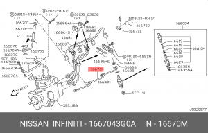 Nissan Atlas TD27 Трубка топливной системы 1667043G0A NISSAN INFINITI
