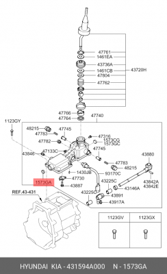 Porter Заглушка селектора МКПП 431594A000 HYUNDAI KIA