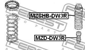 MAZDA DEMIO DW3/DW5 1998-2002 Отбойник заднего амортизатора MZD-DW3R FEBEST