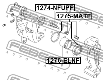 Hyundai Elantra 05-06, Matrix 05-10 Комплект резинок на 2 перед суппорта 1275-MATF FEBEST