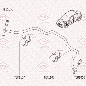 Renault Logan, Sandero, Largus .ALMERA NEW, Xray втулка переднего стабилизатора TEF1107 TATSUMI