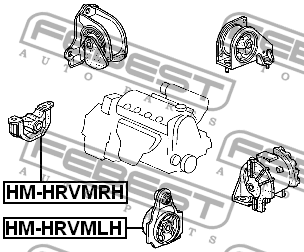 HONDA HR-V GH1/GH2/GH3/GH4 1998-2005 опора двигателя левая HM-HRVMLH FEBEST