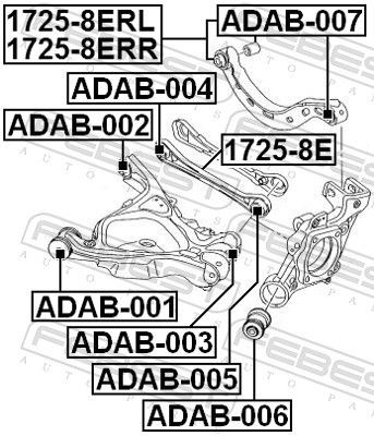 Audi A4 Сайлентблок в задний треуголный рычаг внутренний большой ADAB-001 FEBEST