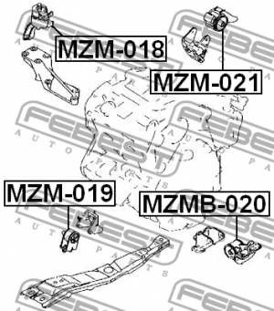Mazda MPV подушка двигателя передняя MZM-019 FEBEST