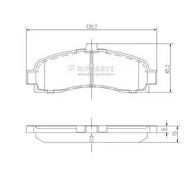 Nissan Micra K11 92-00 гг колодки тормозные передние J3601053 H B JAKOPARTS NIPPARTS