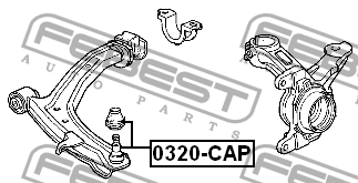 Honda Logo опора шаровая 0320-CAP FEBEST