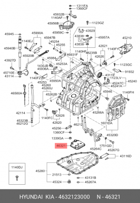 Hyundai Elantra/I30/Ceed 1.6 06-10/Solaris/Rio 11- Фильтр АКПП 4ступен 4632123000 HYUNDAI KIA