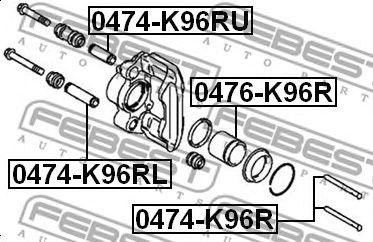 Mitsubishi Pajero втулка направляющая заднего суппорта нижняя 0474-K96RL FEBEST