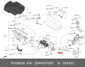 Huyndai Santa FE Прокладка двигателя 284942F000 HYUNDAI KIA
